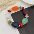 Chique ins-stijl armband met kleurrijke macaron stenen en gouden tussenstukjes voor dames - Gekleurde Steen Stijl 2
