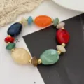 Levendige macaron kleur kralen armband met gouden tussenkralen voor dagelijks gebruik - Gekleurde Steen Stijl 3