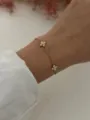 Elegant gold plated flower zircon fine chain bracelet for women dainty ins style jewelry - Four-Leaf Flower Bracelet (A720-5)