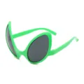 Funny green luminous alien eye sunglasses for Halloween and themed costume parties - Luminous Full Frame (Alien-I1) / Green Normal Grey Lens