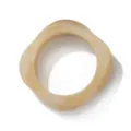Chunky irregular acrylic bangle in semi-transparent cream beige with marble texture - Creamy Yellow