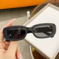Matte black rectangular frame sunglasses for kids and toddlers with UV protection - Black Frame Grey Lens