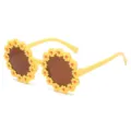 Occhiali da sole per bambini con montura a forma di margherita gialla brillante. - Giallo