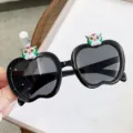 Kinder Sonnenbrille in Apfelform mit Eulen-Dekor, schwarzer Rahmen - Schwarzer Rahmen Schwarz Graue Gläser