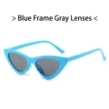 Occhiali da sole cat-eye blu alla moda con lenti grigio scuro e montatura piccola - Montatura Blu Lente Grigia