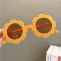 Cute yellow sunflower shaped sunglasses for toddlers and children with UV protection - Yellow