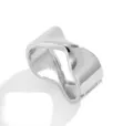 Elegante bracciale rigido in metallo argentato intrecciato con una finitura a specchio - Stile Argento 5 (322392)