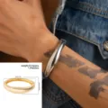 Bracciale rigido a molla argento irregolare da uomo stile hip-hop con finitura lucida, 7 cm - Stile Sovrapposto Irregolare (8102389) / Argento