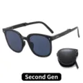 Klassische schwarze faltbare UV-Schutz-Sonnenbrille mit kompaktem, tragbarem Design - Generation 2 / Jazz-Schwarz