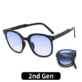 Foldable anti-UV sunglasses featuring blue gradient lenses and a sleek black frame design - Generation 2 / Gradient Blue