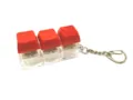 Portable mechanical keyboard switch keychain featuring three red keycaps for stress relief - 3-Key Luminous / Red
