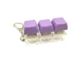 Purple mechanical switch fidget keychain featuring a 3-key mechanical keyboard layout - 3-Key Luminous / Deep purple