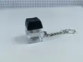Mechanical keyboard switch fidget keychain toy, portable stress relief toy with light. - No Light / [1-Button Thick Cover Regular Chain] Black