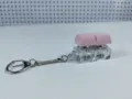 Pink 2-key mechanical switch tester keychain for stress relief and fingertip fidgeting - Two-Key Thick Cover Style / No Light / Pink