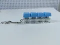 Portachiavi con interruttore meccanico e quattro tasti blu antistress da ufficio - Stile a Quattro Tasti con Copertura Spessa / Con Luce / Blu