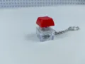 Mechanical keyboard switch keychain, glowing clear housing red keycap stress relief toy. - With Lights / 001