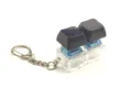 Mechanical keyboard switch keychain double key stress relief decompression fidget toy pendant - Solid Color With Light 2-Key - Black