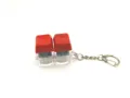 Red 2-key mechanical switch fidget keychain with clear base for stress relief toy - Solid Color 2-Button Game with Light - Red
