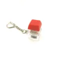 Transparent mechanical keyboard switch fidget keychain with red keycap and LED light - Solid Color 1-Key Cap Keychain with Light - Red