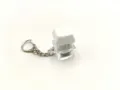 Detail view of a transparent light-up mechanical keyboard switch keychain fidget toy - [with light] white
