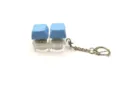 Portable mechanical keyboard switch fidget toy keychain double keycap stress relief gift - Solid Color with Light (2 Keys) - Blue