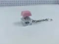 Mechanical keyboard switch keychain pink keycap stress relief fidget toy LED light pendant - 017