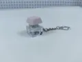 Mechanical keyboard switch keychain fidget toy with LED light pink transparent - 018