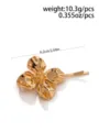 Detailansicht einer goldenen Blumenhaarnadel mit Maßen von 6,2 cm und 10,3 g Gewicht - Vierblättrige Blume / 1 Stück / Gold 6