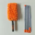 Oranges Chenille-Staubwedel-Set mit 4-teiligen Edelstahl-Verlängerungsstangen für Haus - Chenille Staubwedel Set / 1.9m Orange