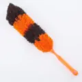 Household electrostatic feather duster with colorful bristles and ergonomic orange handle. - Orange Handle