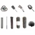 Set de 10 plumeros de limpieza con barra extensible y cabezales de microfibra para el hogar. - Juego de 10 piezas / Gris