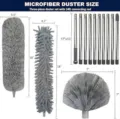Extendable microfiber duster set with 14ft connecting rod and three unique cleaning heads - Cobweb Brush Duster Chenille Head Set / Ten Section Pole Boxed