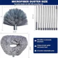 Microfiber duster set with 14ft detachable pole for high-reach cleaning - Cobweb Brush Fiber Ceiling Fan Brush Set / Ten Section Pole Boxed