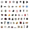 60 Pzas Pegatinas de graffiti SCP Foundation impermeables DIY laptop maleta decor - 60 pegatinas tipo B
