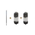 Kit spolverino telescopico con asta in acciaio inox e due testine di ricambio morbide. - Set 1.4m (2 Teste) / Grigio e Bianco