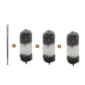 Set di spolverino telescopico allungabile con un manico e tre teste soffici - Set 1.4m (3 Teste) / Grigio e Bianco
