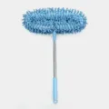 Retractable blue chenille duster tool featuring a flexible head and telescopic handle - 1.3m / Light Blue