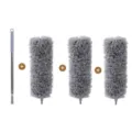 Spolverino in microfibra telescopico con asta allungabile e tre teste per la pulizia di casa. - Set 1.4m (3 Teste) / Grigio