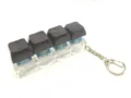Mechanical keyboard switch fidget keychain pendant with black keycaps and clear base. - 4-Key Luminous / Black