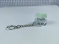 Light green mechanical keyboard switch keychain light up decompression fidget toy variant. - Single-Key Thick Cover Ordinary Chain / No Light / Light Green