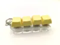 Mechanical keyboard fidget keychain stress relief toy portable decompression pendant keyring - 4-Key Luminous / Pale Yellow