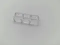 Close-up of a three-slot transparent plastic mechanical keyboard switch tester frame - Triple Key Base / High Transparency