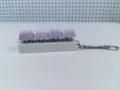 Purple 4-key mechanical switch fidget toy keychain with white base detail - Size Ten / 4 Keys Without Light