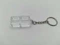 Detailed view of transparent dual-socket mechanical keyboard switch tester keychain - Double Key Base With Ring Chain / High Transparency