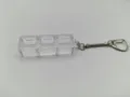 Clear 3-slot mechanical keyboard switch tester base keychain frame for DIY fidget toy - Triple Key Base With Snake Chain / High Transparency