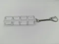 Macro detail view of a 4-slot transparent mechanical keyboard switch tester frame - Four Key Base With Snake Chain / High Transparency
