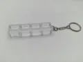 Detailed view of transparent 4-key mechanical keyboard switch tester base keychain - Four Key Base With Ring Chain / High Transparency