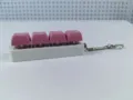 Stress-relieving 4-key mechanical keyboard switch tester keychain with pink keycaps - Pink Style (Model 25) / 4 Keys Without Light