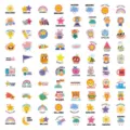 80 Stuks Kinder Beloning Stickers Schattige Cartoon Dopamine Engels Motiverend Decals - Beloningen voor kinderen / 80 Vellen/Pak