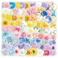 Paquete de pegatinas florales de acuarela, calcomanías botánicas estéticas para diario y portátil - Botánico / 100 Piezas/Paquete